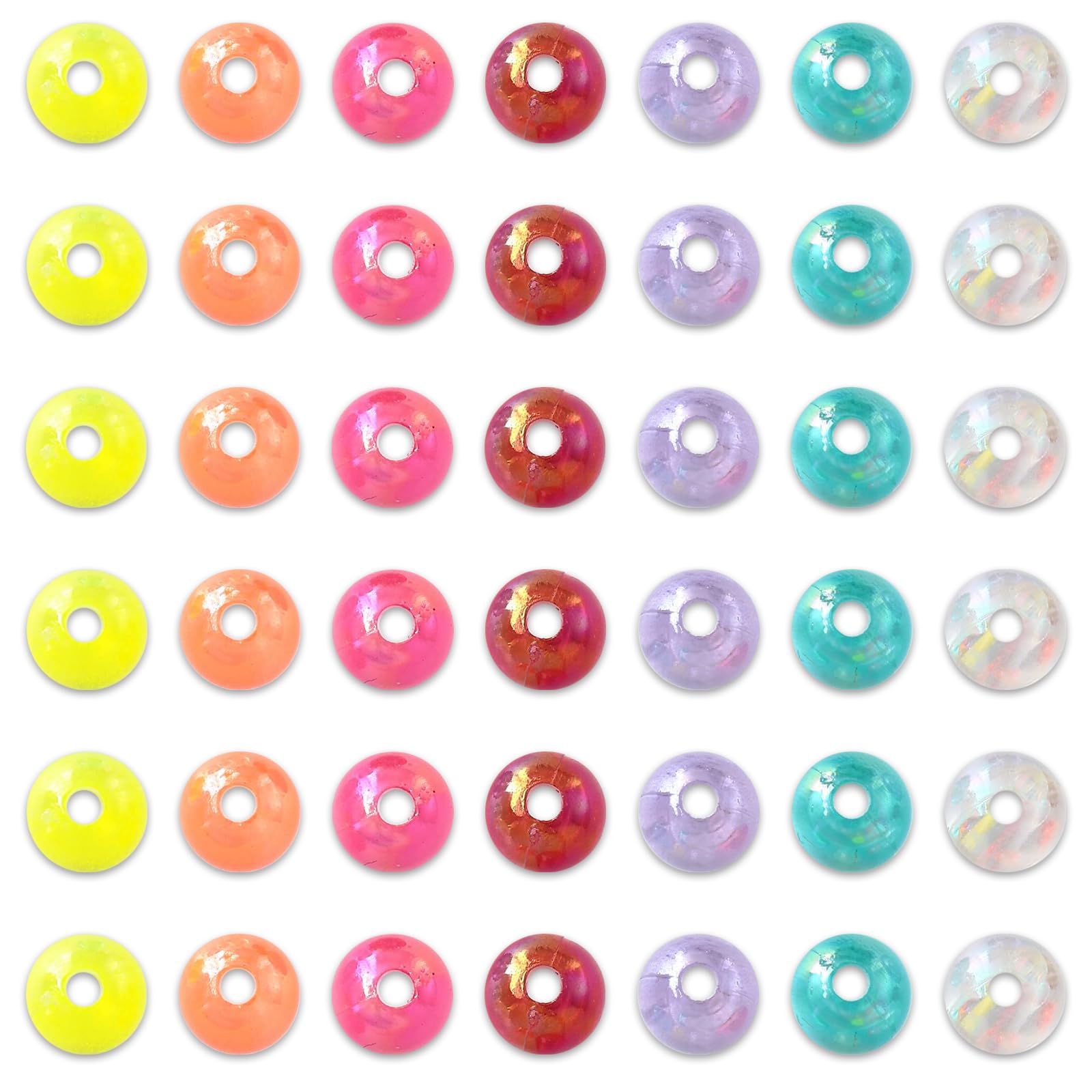 Amazon.co.jp: ファイニエ ビーズ 6mm 丸 1000個 オーロラ 半透明